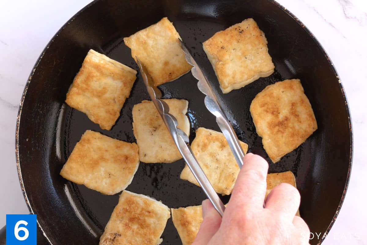 Pan fried tofu.