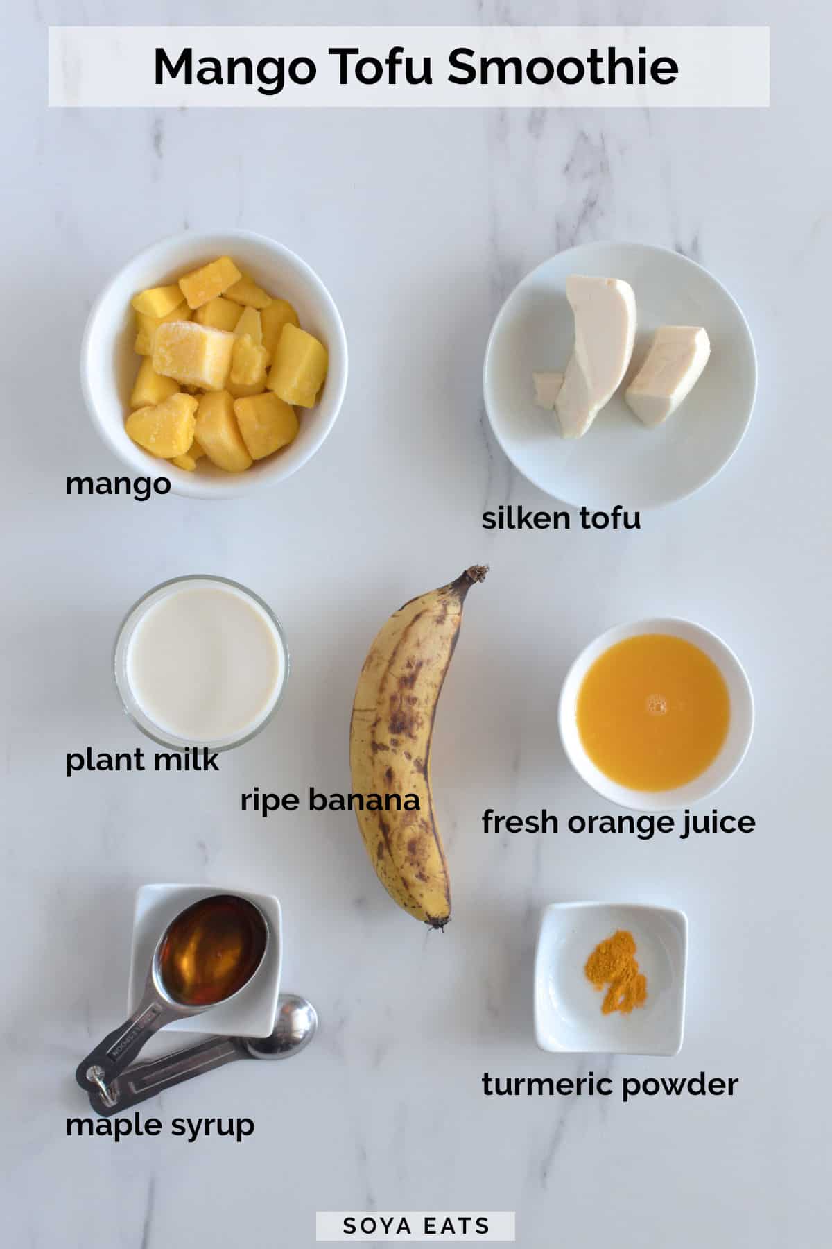 Ingredient image for mango tofu smoothie.