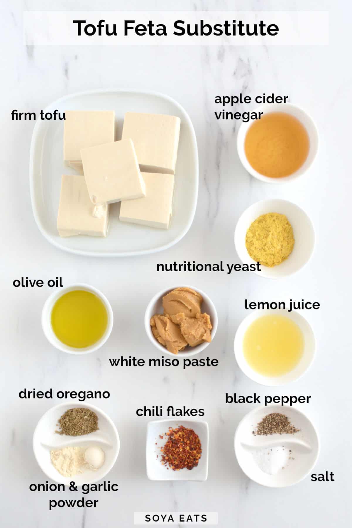 Image showing ingredients needed to make tofu feta.